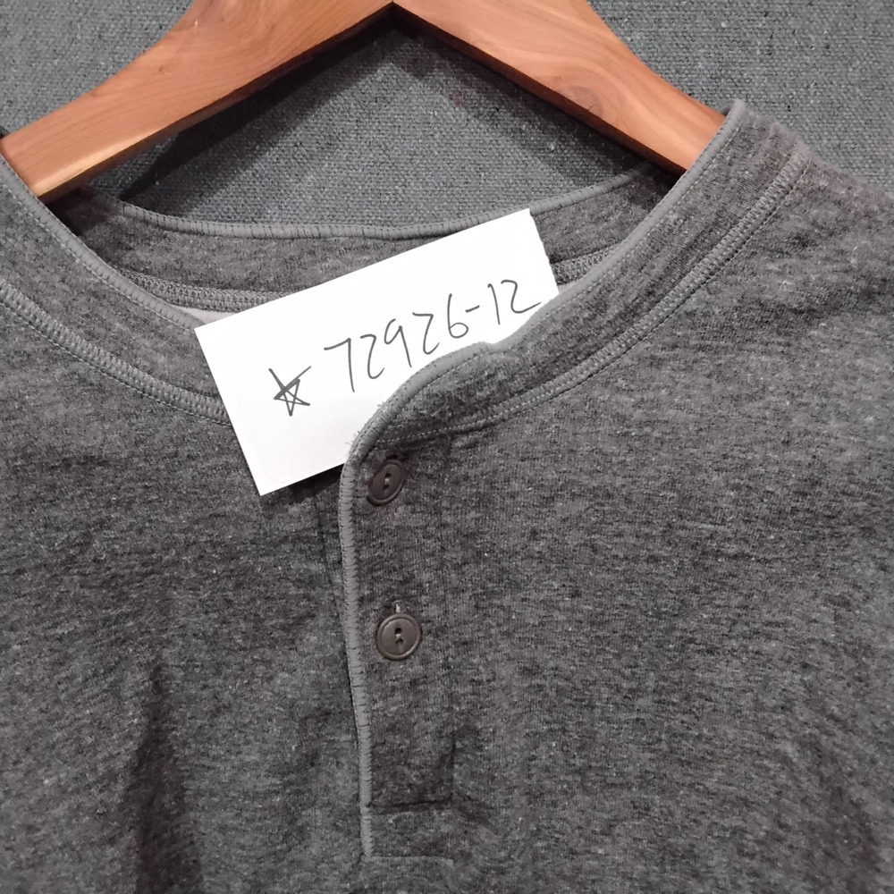 LL Bean Men 2XL Tall Grey Wool Blend Double Layer Henley Long Sleeve Shirt 02038 - Picture 8 of 8